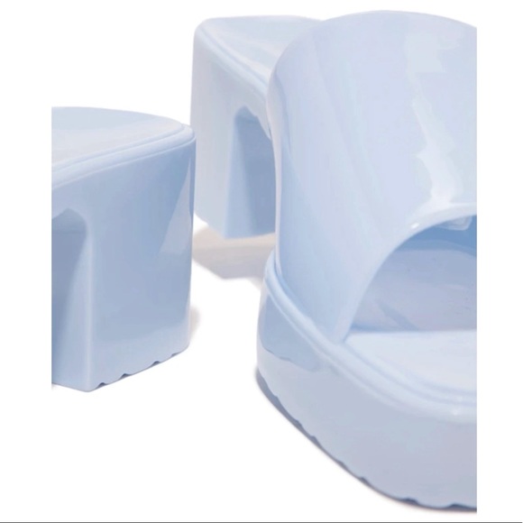 Blue Jelly Block Heels - Picture 3 of 12